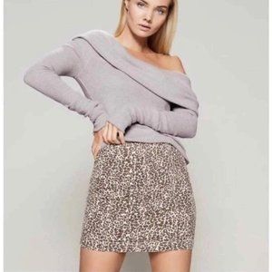 Free People Tan Animal Print Mini Skirt size 6